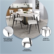 Leather Dining Chair with Curved Open-Back and Waterfall Edge Seat in White
