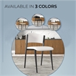Leather Dining Chair with Curved Open-Back and Waterfall Edge Seat in White