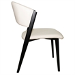 Leather Dining Chair with Curved Open-Back and Waterfall Edge Seat in White