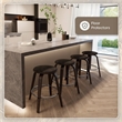 Leather Counter Stool with Poplar Wood Frame and Swivel in Dark Walnut/Brown