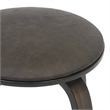 Leather Counter Stool with Poplar Wood Frame and Swivel in Dark Walnut/Brown