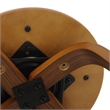 Leather Counter Stool with Poplar Wood Frame and Swivel in Walnut/Cream
