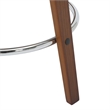 Leather Counter Stool with Poplar Wood Frame and Swivel in Walnut/Cream