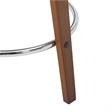 Leather Counter Stool with Poplar Wood Frame and Swivel in Walnut/Light Taupe