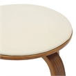 Leather Counter Stool with Poplar Wood Frame and Swivel in Walnut/Light Taupe