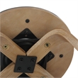 Leather Counter Stool with Poplar Wood Frame and Swivel in Washed Walnut/Black