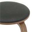 Leather Counter Stool with Poplar Wood Frame and Swivel in Washed Walnut/Black