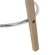 Leather Counter Stool with Poplar Wood Frame and Swivel in Washed Walnut/Taupe