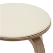 Leather Counter Stool with Poplar Wood Frame and Swivel in Washed Walnut/Taupe