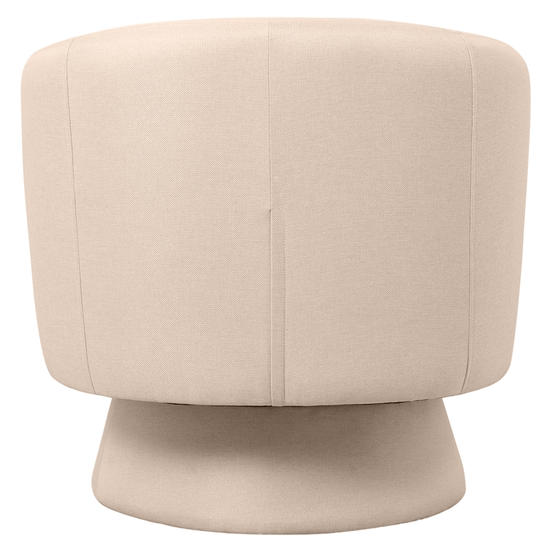 Accent Chair in Fabric Armchair with Removable Base and Swivel in Oatmeal Linen