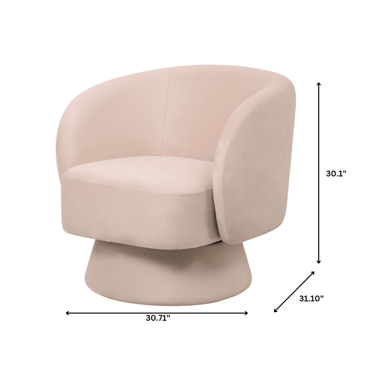 Accent Chair in Fabric Armchair with Removable Base and Swivel in Oatmeal Linen