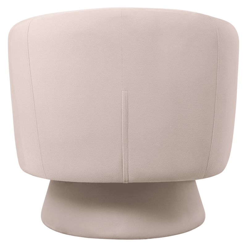 Accent Chair in Velvet Armchair with Removable Base and Swivel in Beige Velvet