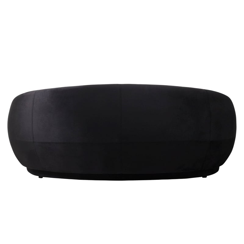 3-Seater Sofa Upholstered in Velvet With Foam-Filled Padded Seat in Black
