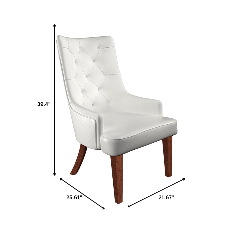 Velvet Dining Chair Diamond-Tufted Side Chair in Rubberwood in Beige
