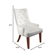 Velvet Dining Chair Diamond-Tufted Side Chair in Rubberwood in Beige