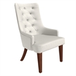 Velvet Dining Chair Diamond-Tufted Side Chair in Rubberwood in Beige