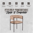 Dining Chair in Velvet with Open-Back and Powder Coated Iron Legs in Light Brown