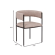 LeisureMod Open-Back Leather Dining Chair w/Powder Coated Iron Legs in Taupe