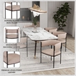 LeisureMod Open-Back Leather Dining Chair w/Powder Coated Iron Legs in Taupe