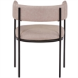 LeisureMod Open-Back Leather Dining Chair w/Powder Coated Iron Legs in Taupe