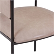 LeisureMod Open-Back Leather Dining Chair w/Powder Coated Iron Legs in Taupe