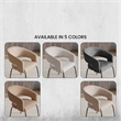 Dining Chair in Velvet with Open Curved Backrest Iron Base in Beige