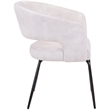 Dining Chair in Velvet with Open Curved Backrest Iron Base in Beige