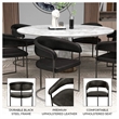 Aero Leather Upholstered Dining Chair with Powder-Coated Iron Frame in Charcoal