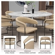 Aero Leather Upholstered Dining Chair with Powder-Coated Iron Frame in Oatmeal