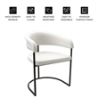 Aero Fabric Upholstered Dining Chair with Powder-Coated Iron Frame in White