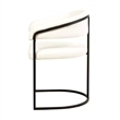 Aero Fabric Upholstered Dining Chair with Powder-Coated Iron Frame in White