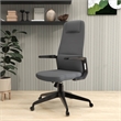 High-Back Office Chair in Leather Adjustable Height Swivel in Gray
