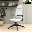 High-Back Office Chair in Leather Adjustable Height Swivel in White