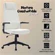 High-Back Office Chair in Leather Adjustable Height Swivel in White