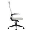 High-Back Office Chair in Leather Adjustable Height Swivel in White