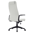 High-Back Office Chair in Leather Adjustable Height Swivel in White