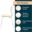 Transparent Plastic Dining Chair White Stainless Steel Base in Amber
