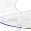 Transparent Plastic Dining Chair White Stainless Steel Base in Clear