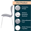 Transparent Plastic Dining Chair White Stainless Steel Base in Transparent Black
