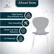Transparent Plastic Dining Chair White Stainless Steel Base in Transparent Black