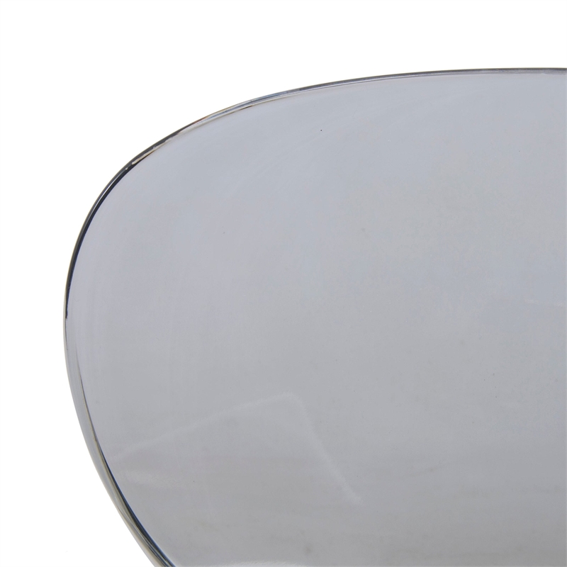 Transparent Plastic Dining Chair White Stainless Steel Base in Transparent Black