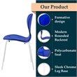 Transparent Plastic Dining Chair White Stainless Steel Base in Transparent Blue