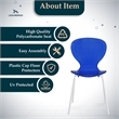 Transparent Plastic Dining Chair White Stainless Steel Base in Transparent Blue