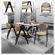 Dining Chair in Polyester with Curved Back and Iron Base in Gray