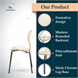 Transparent Plastic Side Chair with Black Metal Base in Amber