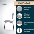 Transparent Plastic Side Chair with Black Metal Base in Black