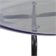 Transparent Plastic Side Chair with Black Metal Base in Black