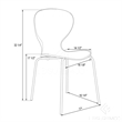 Transparent Plastic Side Chair with Black Metal Base in Black
