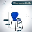 Transparent Plastic Side Chair with Black Metal Base in Blue