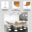 Adjustable Height Bar Stool in Leather with White Iron Base in Light Brown